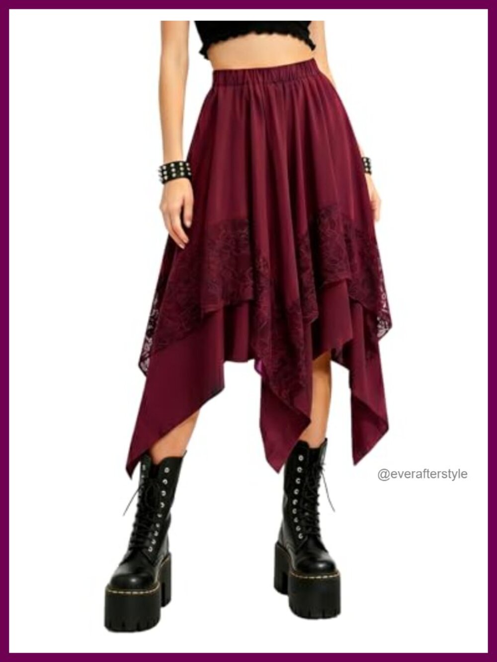 Renaissance Asymmetrical High Low Lace Trim Midi Skirt Costume